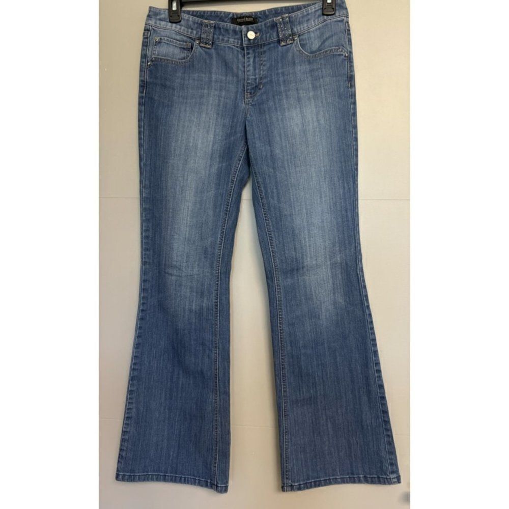 White House Black Market Rhinestone Flare Leg Jean Size 10R